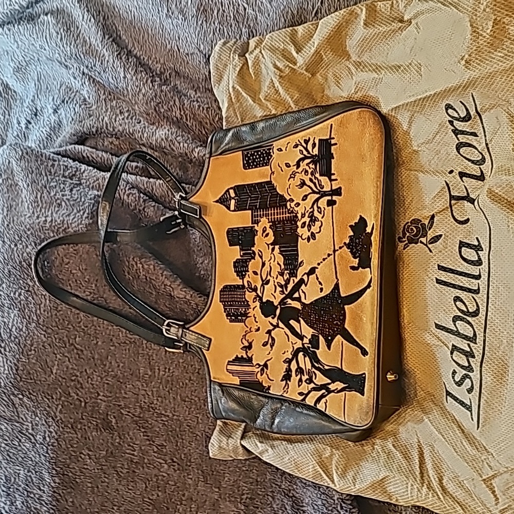 Isabella Fiore Suede and Leather City Scene